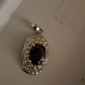 Fashion costume simulated emythest pendant